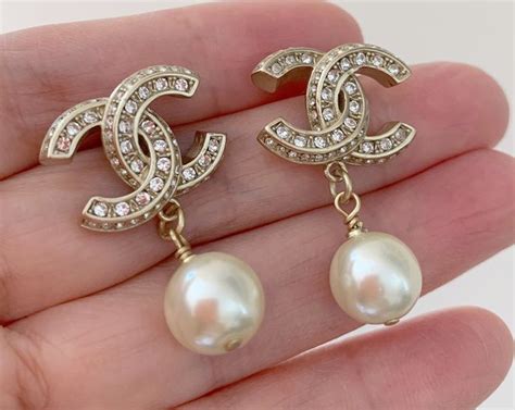 chanel classic pearl earrings|most collectible Chanel earrings.